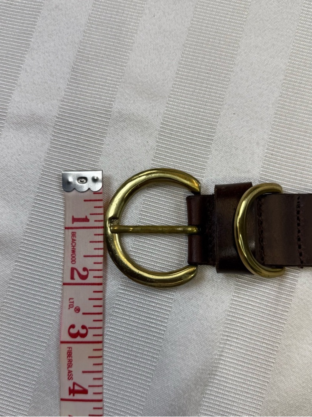 AMIEE LYNN Genuine Leather Belt Brown Brass Buckle Women’s Large Made In India - Picture 10 of 12